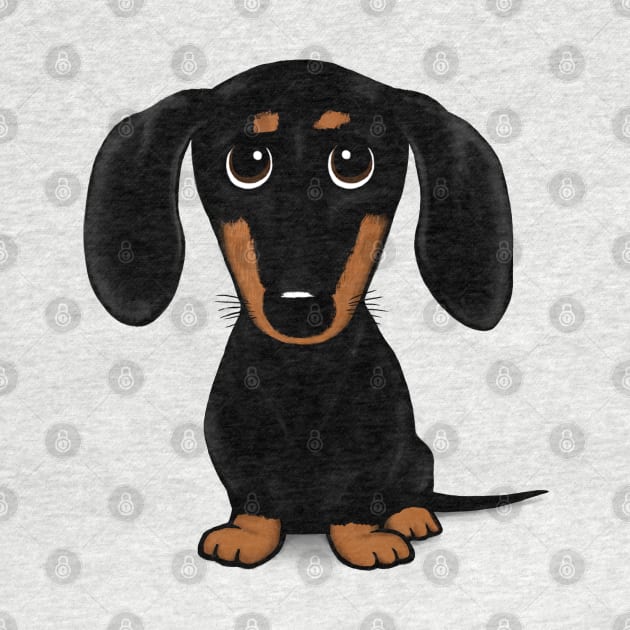 Cute Wiener Dog | Black and Tan Dachshund by Coffee Squirrel